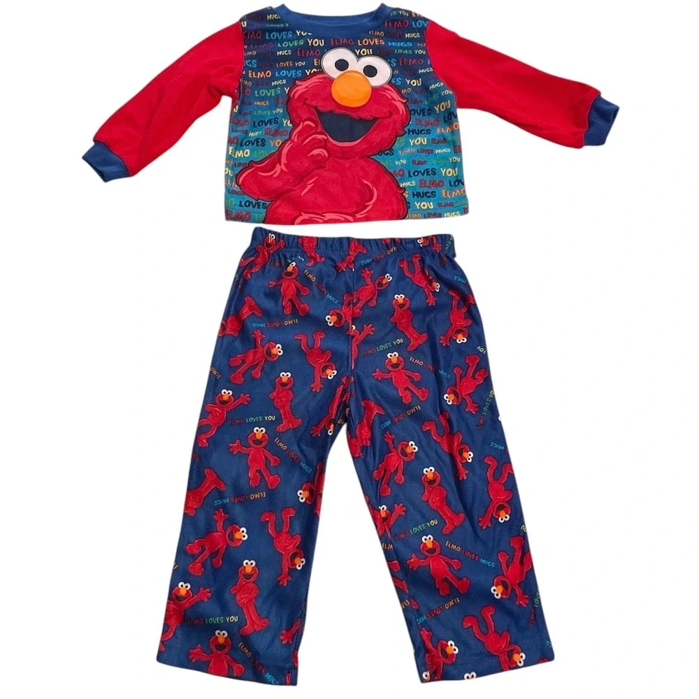 Sesame Street Elmo Loves You Hugs Pajama Set Size 24M Baby Flame Resistant 2011